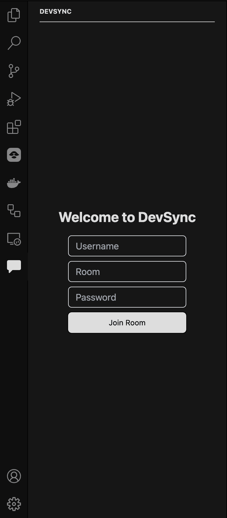 VSCode Chat Extension - The chat extension allows users to join a room, and chat with other users in the room.